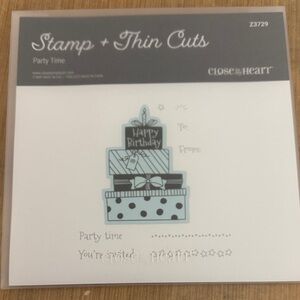 Close to My Heart 'Party Time' Stamp & Thin Cuts - Blue Accent